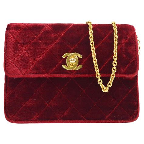 red velvet chanel bag|vintage Chanel velvet bag.